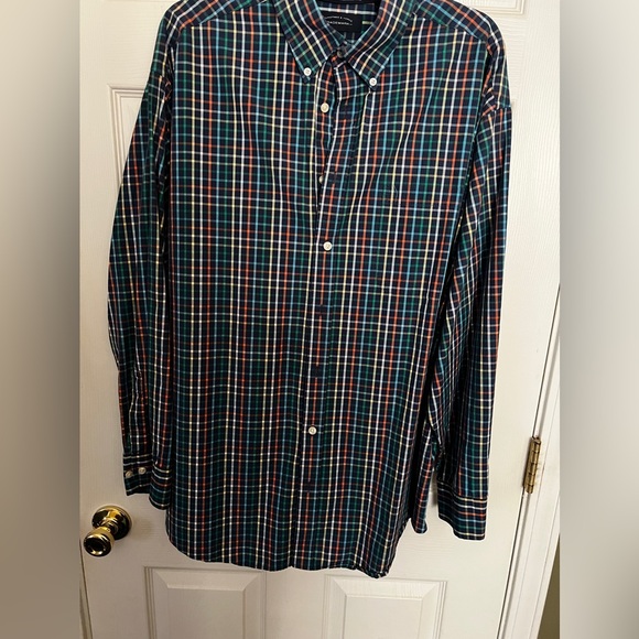 Men’s Roundtree & Yorke sz. XXL long sleeve button down shirt plaid - Picture 2 of 4